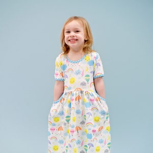 Spring Friends Short Sleeve Pocket Milk Silk Dress