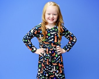 Otter Have Fun Long Sleeve Milk Silk Dress