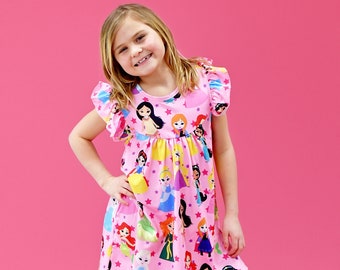 Pink Princess Milk Silk Flutter Dress