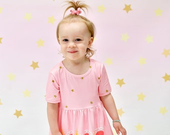 Princess Ball Short Sleeve Milk Silk Dress