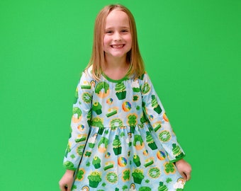 St. Patrick's Day Treats Ruffle Milk Silk Dress