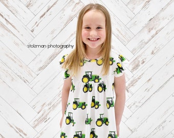 Tractor Milk Silk Flutter Dress