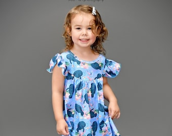 Manatee Milk Silk Flutter Dress