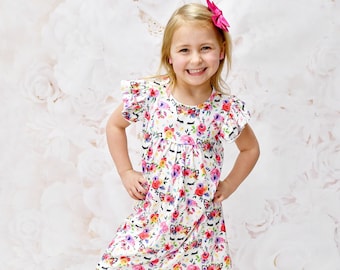 Spring Unicorn Milk Silk Flutter Dress