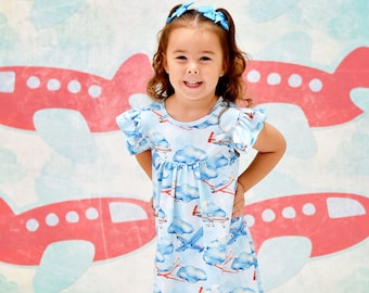 Airplane Milk Silk Flutter Dress