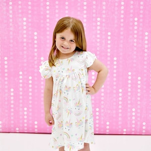 Unicorn Flutter Milk Silk Dress image 1