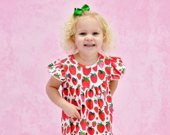 Strawberry Milk Silk Flutter Dress