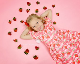 Strawberry Shortcake Milk Silk Long Flutter Dress