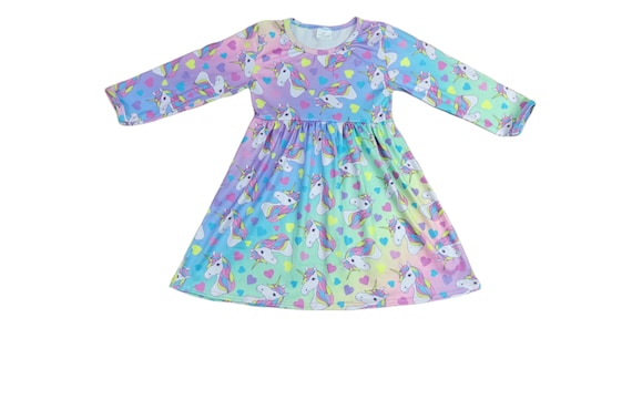 Sparkle Like A Unicorn Long Sleeve Milk Silk Dress Etsy Ireland
