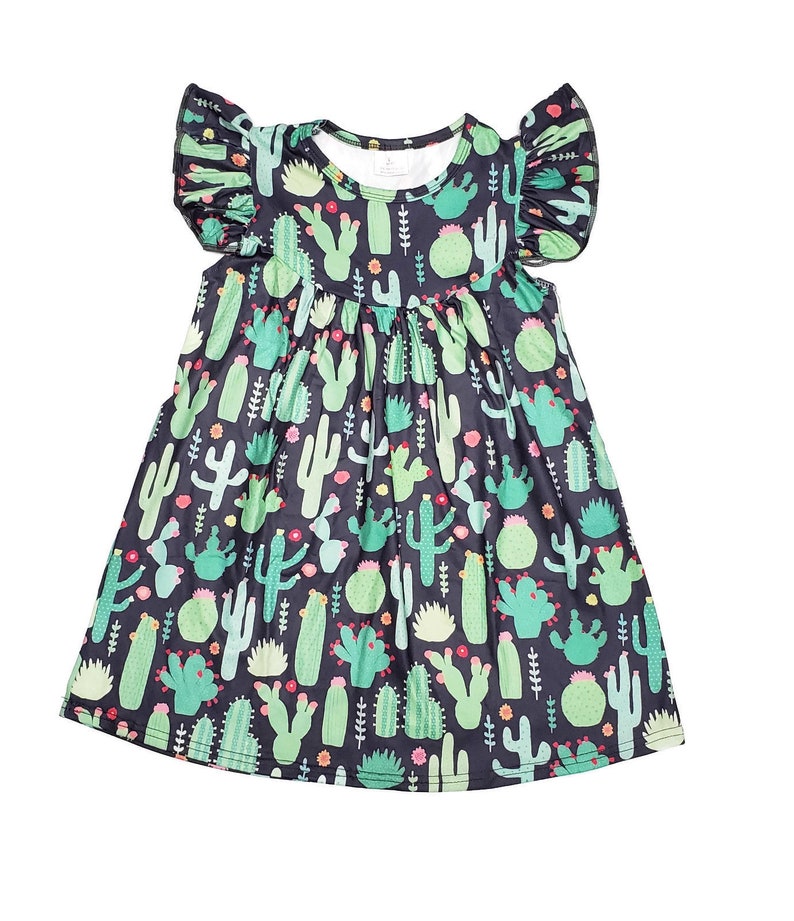 Cactus Milk Silk Flutter Dress image 2