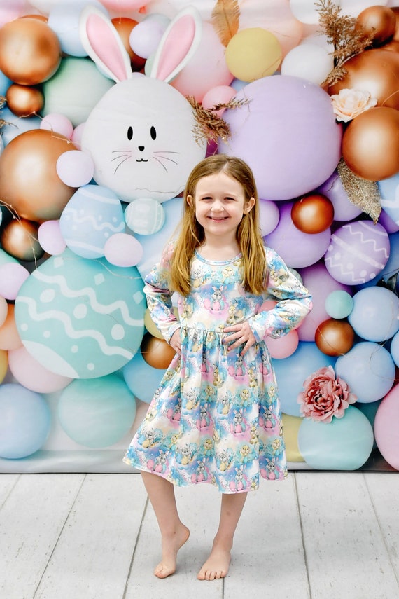 Pastel Bunnies melkzijden jurk met lange mouwen Etsy Nederland
