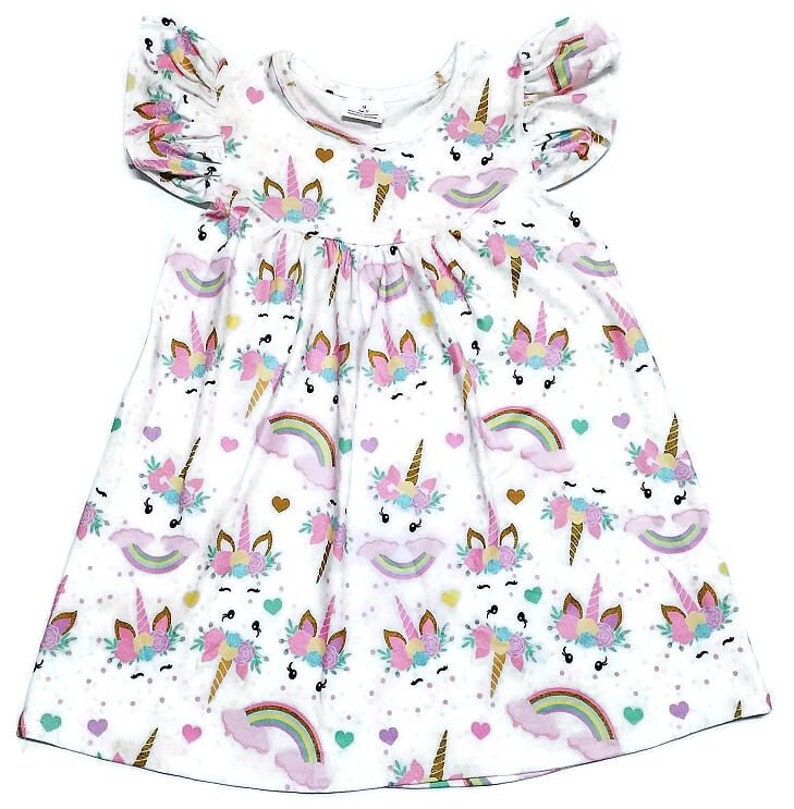 Unicorn Flutter Milk Silk Dress image 2