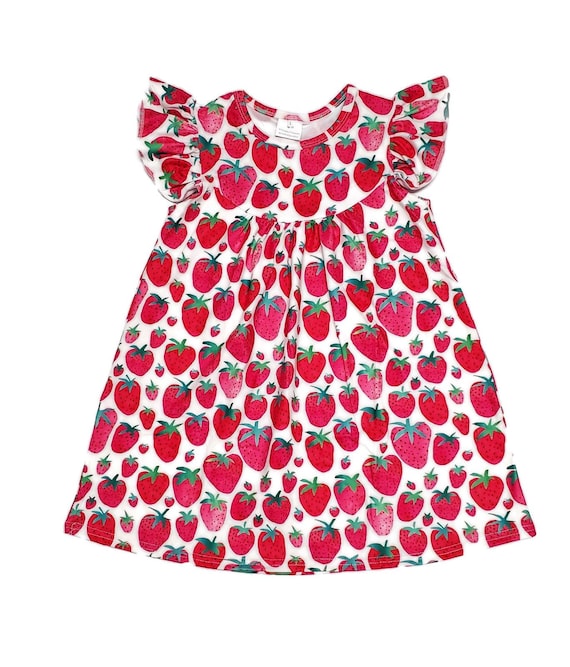strawberry silk dress Jillian Strawberry Print Satin Midi Dress