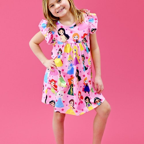 Pink Princess Milk Silk Flutter Dress Etsy