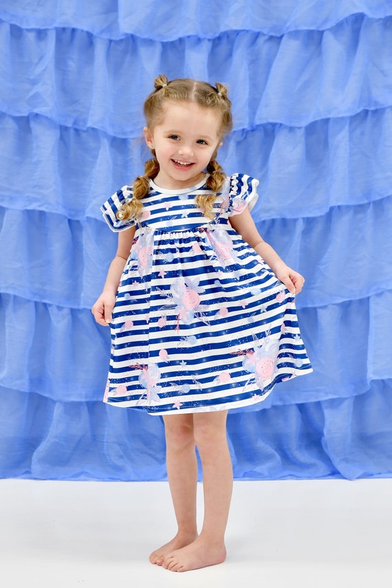 blue stripe floral dress Bianca Stripe Floral Dress main image 0