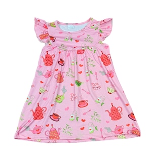 Tea Party Milk Silk Flutter Dress