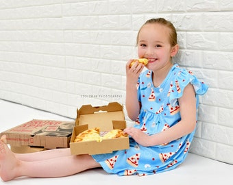 Pizza Milk Silk Flutter Dress