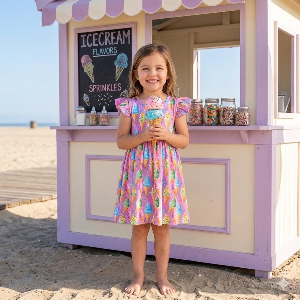 pink ice cream dress Smocked Short Sleeve Dress, Pink Stripe  James and Lottie INC