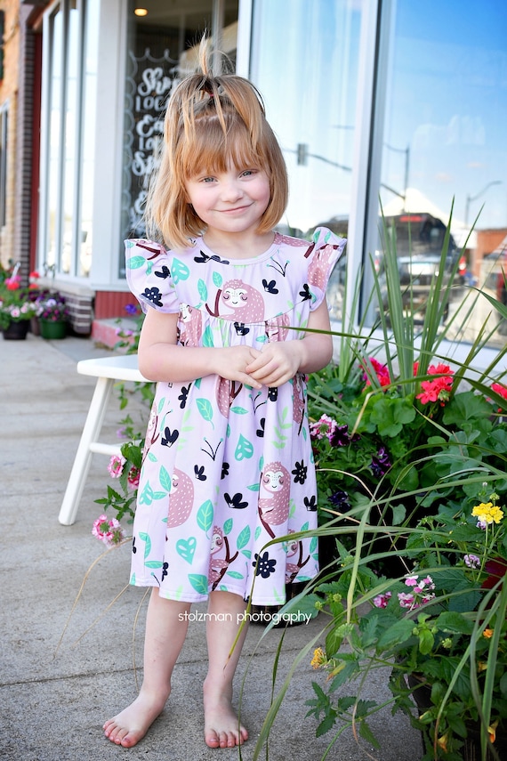 milk silk flutter dress Sloth Milk Silk Flutter Dress