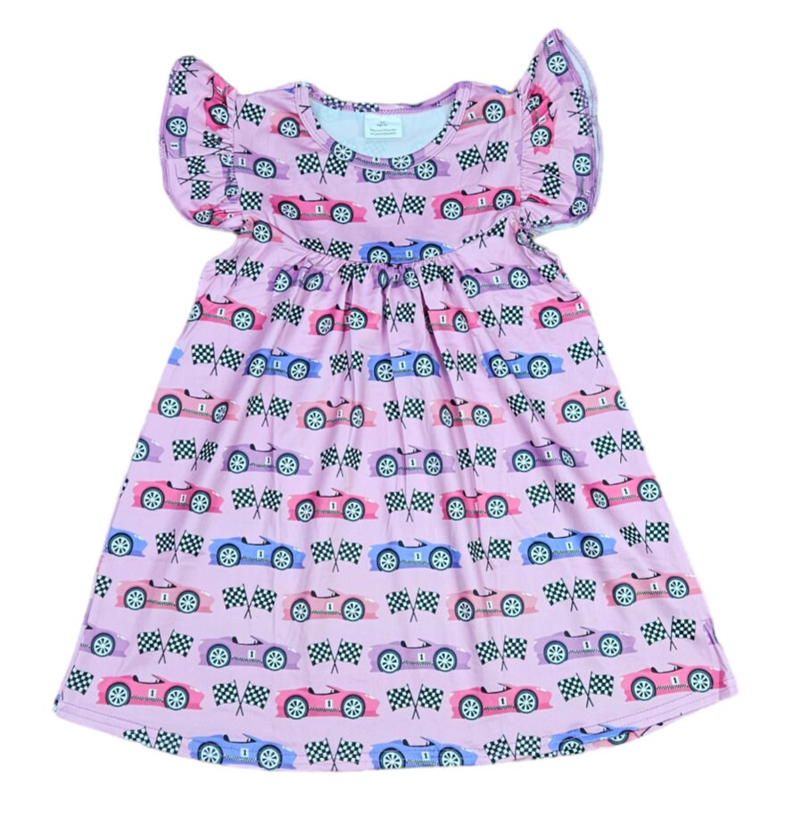 Pink Spring Racing Dress Pink Race Car Milk Silk Flutter Dress - Etsy