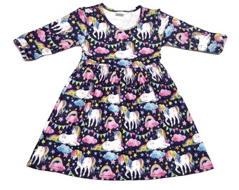 Unicorn 3/4 Sleeve  Milk Silk Dress!