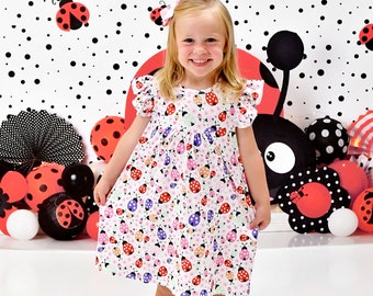 Ladybug Milk Silk Flutter Dress