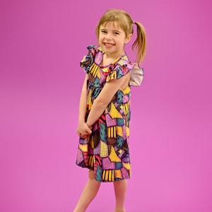 Patchwork Milk Silk Flutter Dress