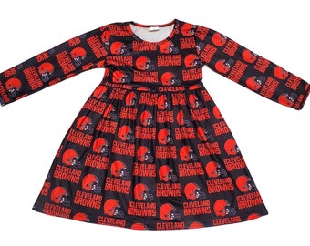 Cleveland Browns Long Sleeve Milk Silk Dress