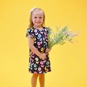 Flower Sprinkles Milk Silk Flutter Dress