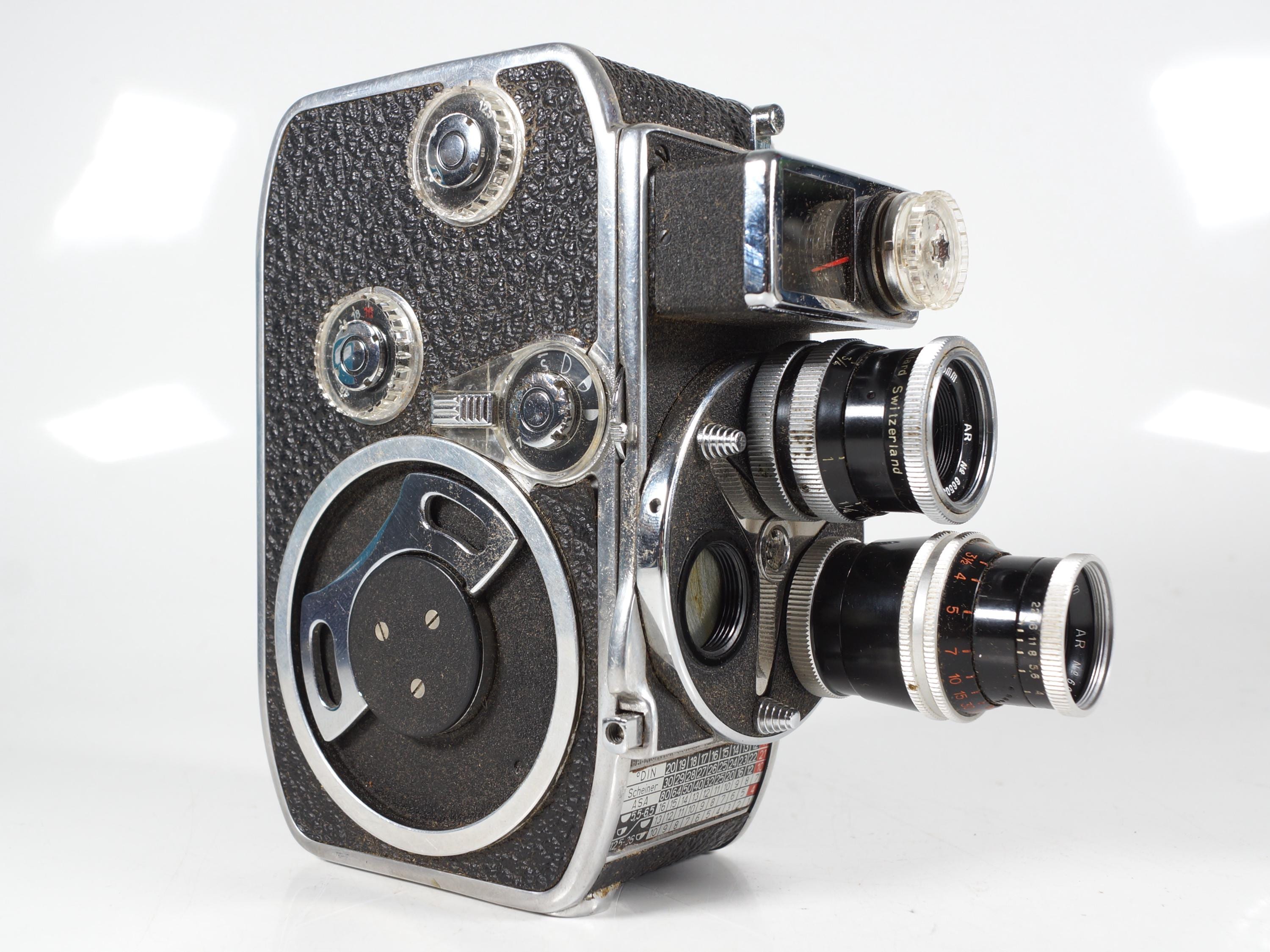 Paillard Bolex Vintage D8L 8mm Film Movie Camera With 13mm & 36mm