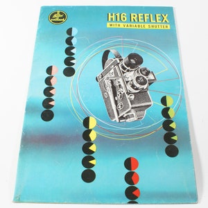 Paillard Bolex H16 Reflexfilmkamera Produktbroschyr Dubbelsidig väggtabell