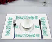 Vintage Pyrex Amish Butterprint Inspired Placemats Rooster Placemats Chicken Placemats Farmer Placemats Retro Placemats