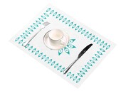Vintage Pyrex Atomic Eyes Inspired Placemats Retro Place Mats Mid Century Modern Placemats Atomic Starburst Placemats Retro Aqua Placemats