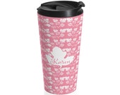 Vintage Pink Pyrex Gooseberry Personalized Travel Coffee Mug Insulated Tumbler