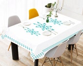 Vintage Pyrex Atomic Eyes Inspired Tablecloth Retro Tablecloth Mid Century Modern Tablecloth Atomic Starburst Tablecloth