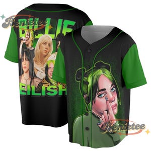 Maglia con capelli verde neon di Bi.Eilish, maglietta con grafica per fan della musica, maglietta con grafica pop star, regalo per fan bisessuali, maglietta con musica audace