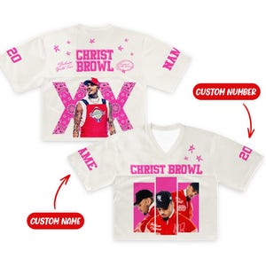 Custom Chris Brown 2025 Crop top Football Jersey Full Mesh, Breezy Bowl XX Concert 2025, Chris Brown Merch,Country Music