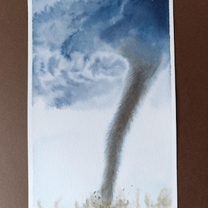Tornado painting Original watercolor painting of Tornado