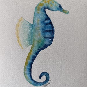 Seahorse painting Original watercolor painting