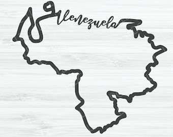 Venezuela outline SVG | Venezuela Cursive Vector File | Venezuela design | Country svg | Venezuela shape svg | Venezuela silhouette svg |