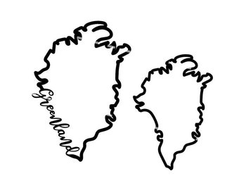 Greenland outline SVG PNG, Greenland Cursive Vector, Greenland design, Country svg, North America outline svg, Greenland silhouette svg.