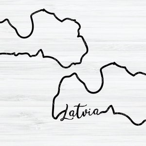 Lettonie contour SVG, Lettonie PNG, Lettonie cursive design, Pays svg, Lettonie forme svg, Lettonie silhouette, Européen svg, Letton svg, Europe