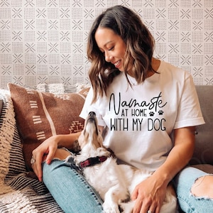 Namaste home with my dog SVG, Yoga svg, Dog Mom svg, Puppy SVG, Dog mama svg, Pet SVG, Fur Mom svg, Fur mama svg, Dog parent svg, funny svg