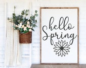 Hello spring SVG | Flower SVG | Spring svg | Springtime Design | Flower Clipart | Cute flower svg | Springtime svg | Farmhouse svg |