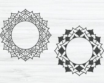 Flower Frame SVG, Wreath SVG, Sunflower Wreath svg, Circle frame svg, Flower Monogram frame, Floral Wreath svg, Botanical svg, Sunflower svg
