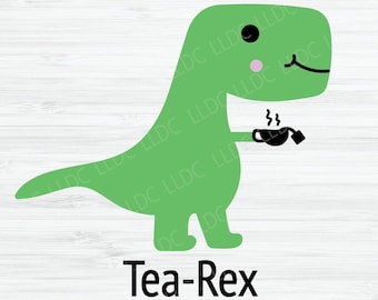 Dinosaur SVG file | Tea-Rex svg |  T-Rex svg | Tyrannosaurus Rex svg | Animal svg | Dinosaur Cut File | Cute Dinosaur svg. Dinosaur clip art
