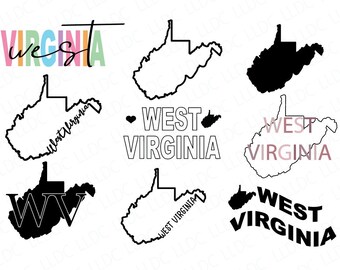 West Virginia SVG bundle. West Virginia Cursive svg. West Virginia vector file. West Virginia state Digital. West Virginia State svg WV svg