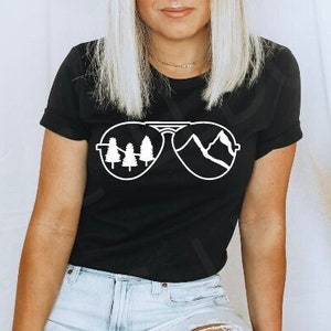 Aviators svg | Aviator mountains svg | Adventure svg | Pine trees svg | Sunglasses svg | Wilderness svg | Landscape svg | Nature scenery svg