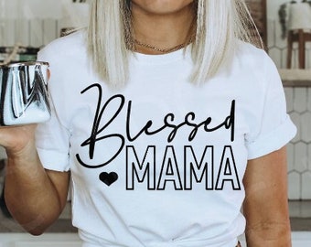 Blessed mama svg | Heart svg | Christian svg | Thankful svg | Motherhood SVG | Family svg, Grateful svg, Outline mama svg, Religious svg.