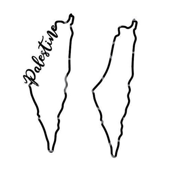 Palestine cursive outline SVG PNG, Palestine Vector, Palestine cursive design, Country svg, Palestine shape svg, Palestine silhouette svg.